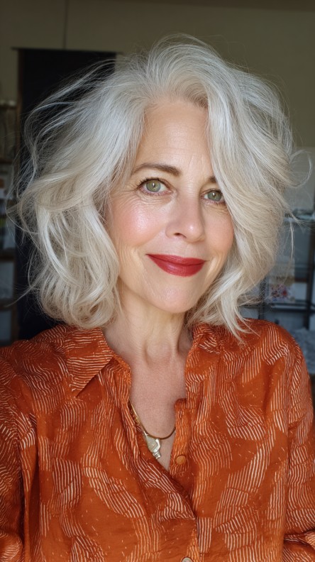 Textured Shattered Bob with Effortless Waves
