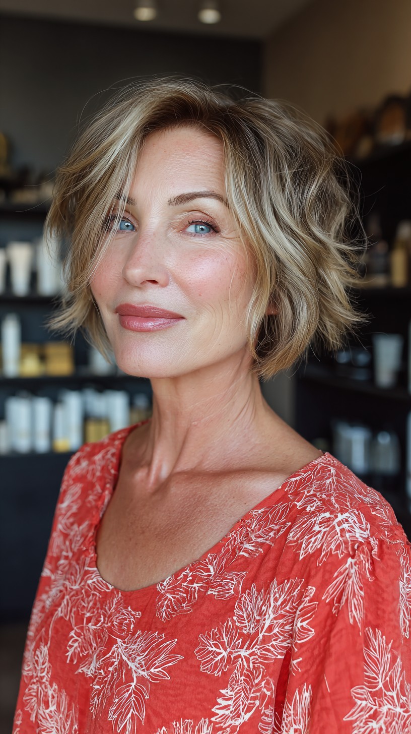Textured Short Bob with Subtle Waves
