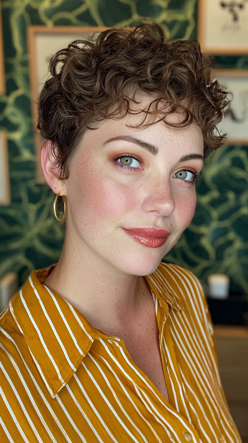 Textured Short Curly Cut with Soft Volume