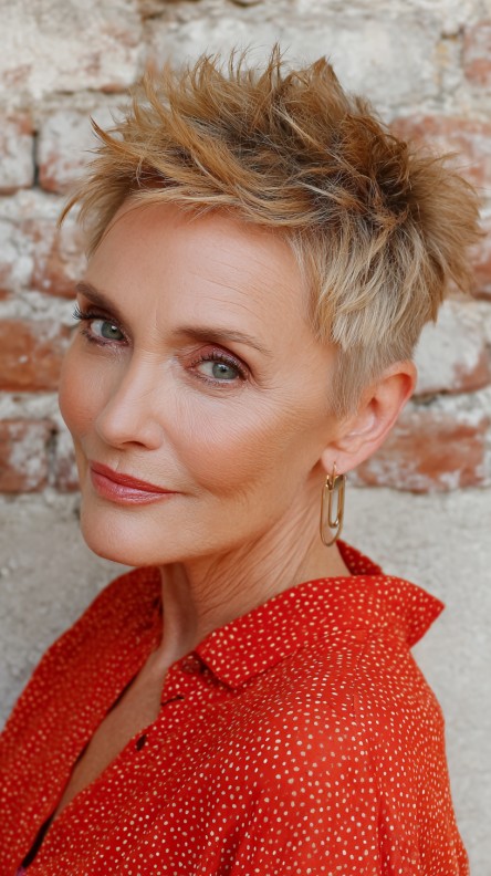 Textured Short Spiky Cut with Effortless Volume