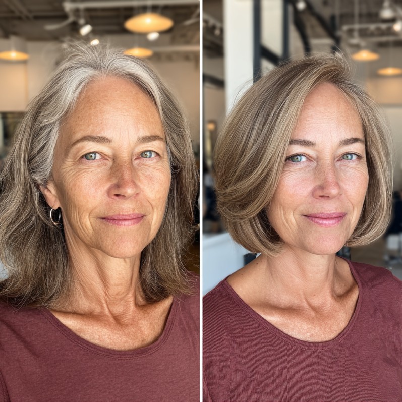 58260 chic textured bob with subtle highlights