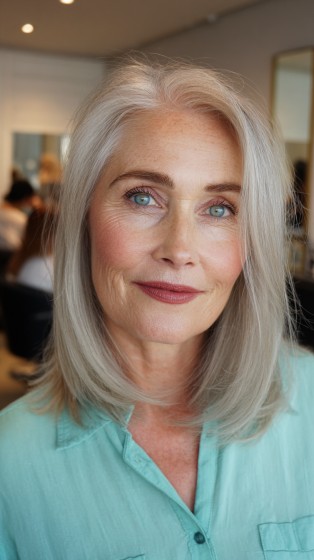 Beautifully Soft Layered Midi Bob with Subtle Movement