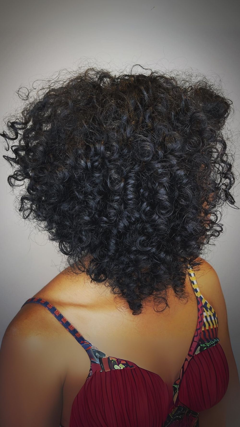 Bold Stacked Curly Bob with Defined Curls