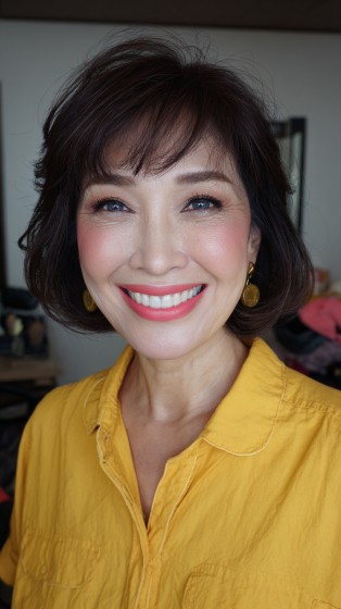 Charming Textured Bob with Soft Bangs