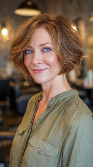Charming Textured Short Bob with Soft Volume