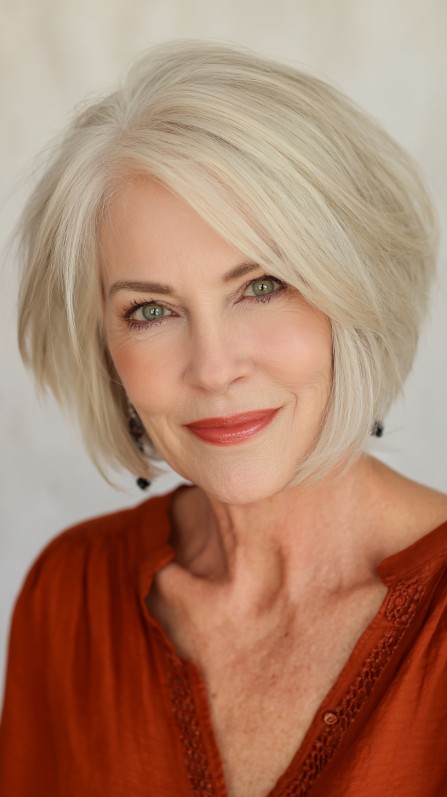 Chic Blunt Bob with Subtle Face-Framing Layers