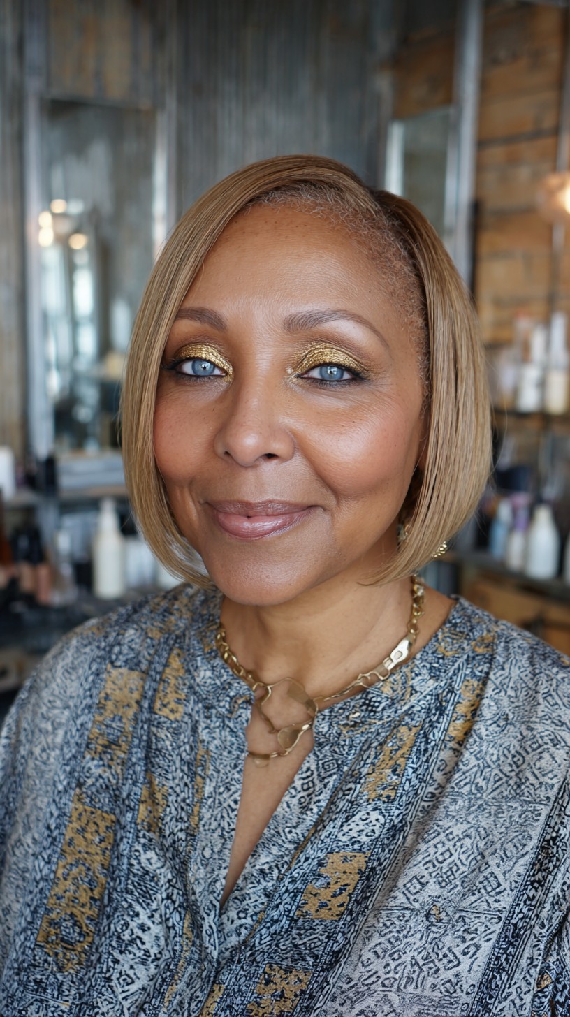 Chic Blunt Bob with Subtle Highlights