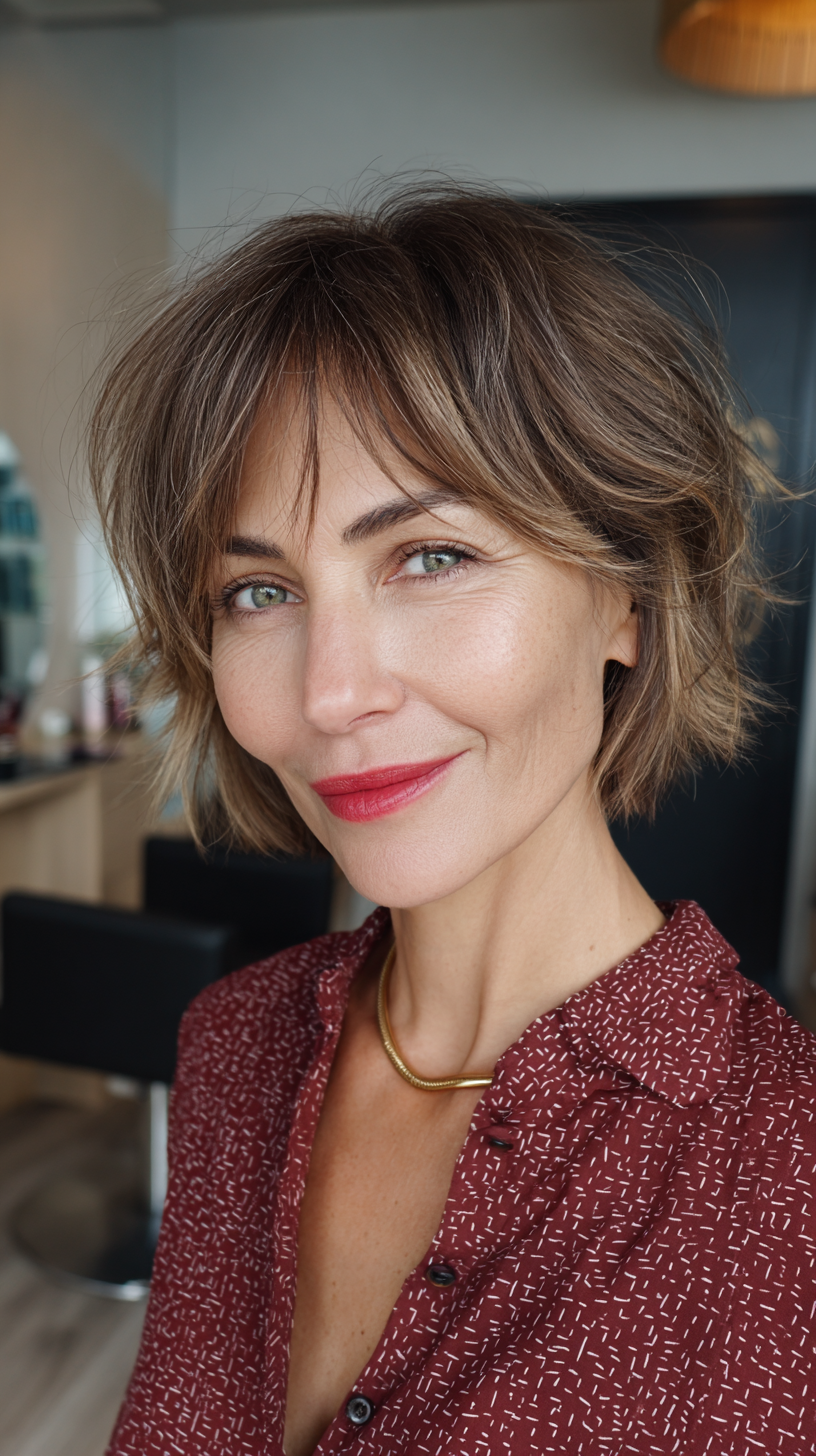 Chic Layered Bob with Soft Texture