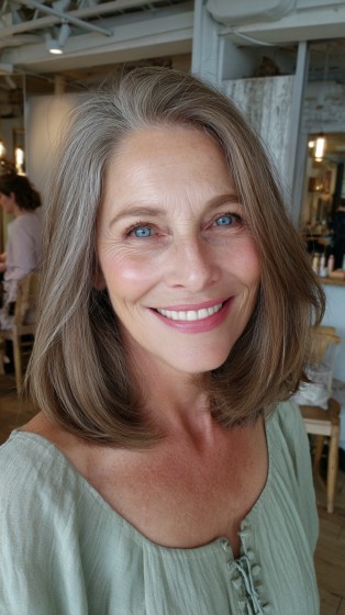 Chic Layered Midi Bob with Natural Movement