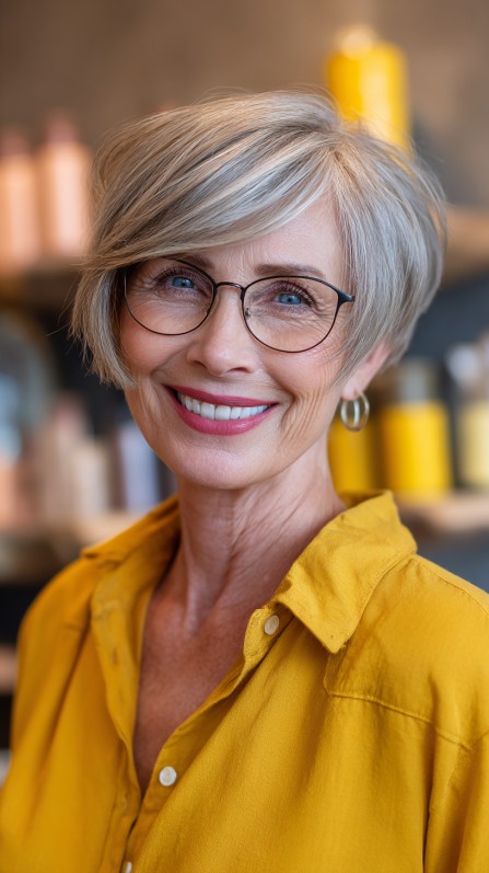 Chic Short Feathered Cut with Soft Bangs
