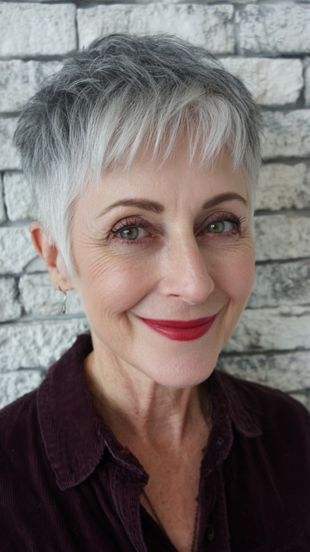 Chic Short Textured Pixie Cut with Feathered Layers