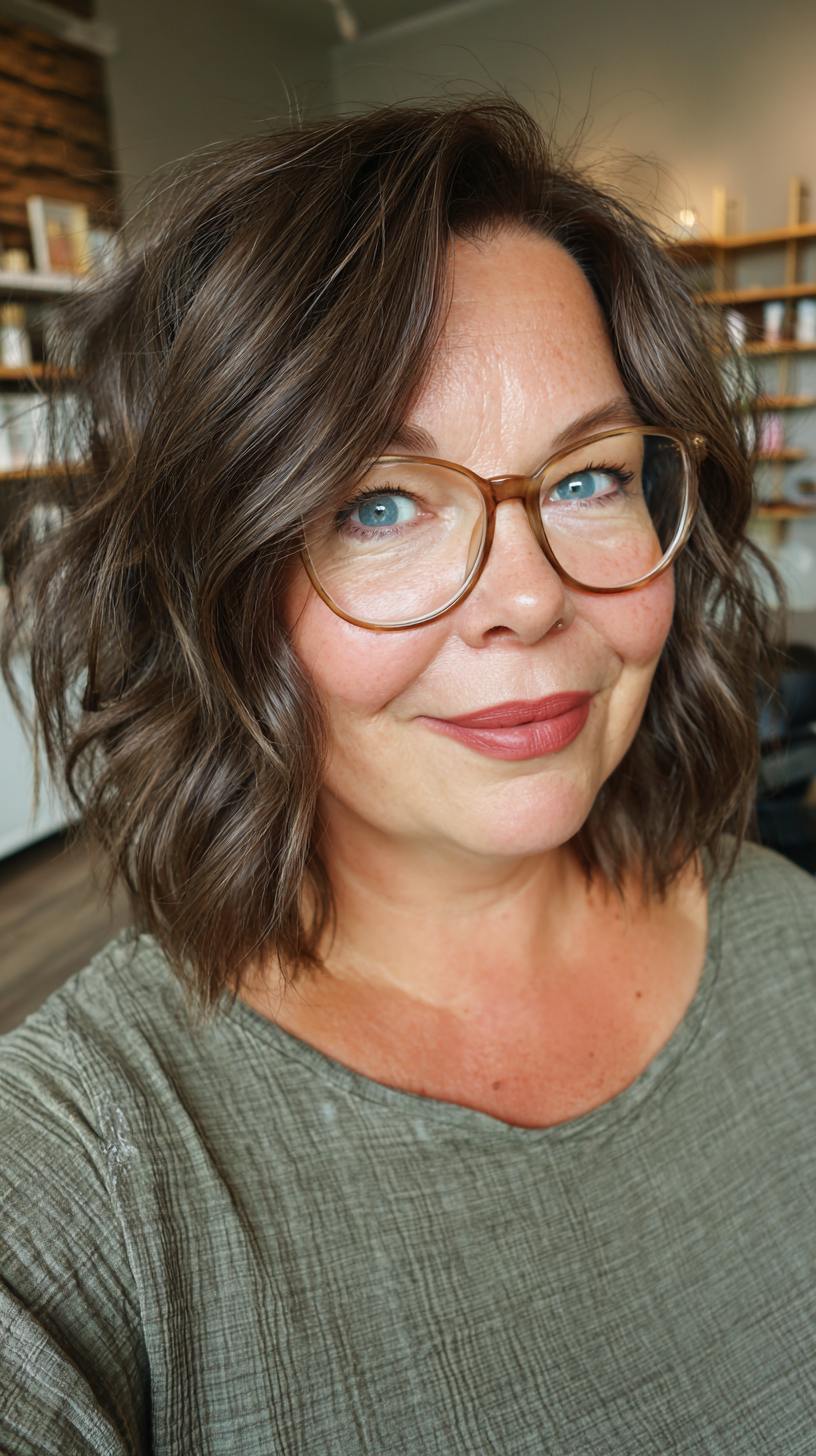 Chic Textured Bob with Gentle Waves
