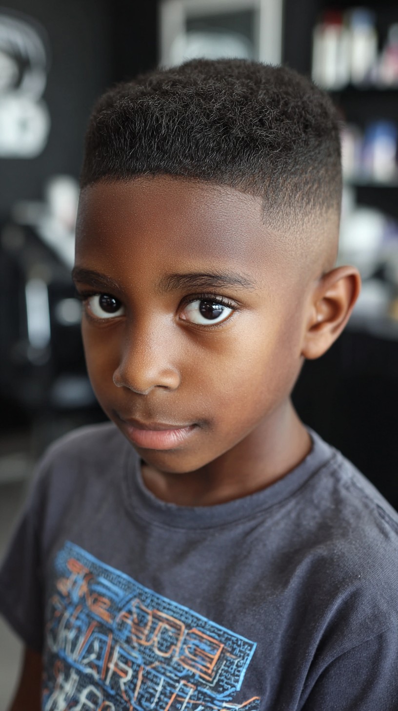 Chic Textured High Top Fade with Defined Curls