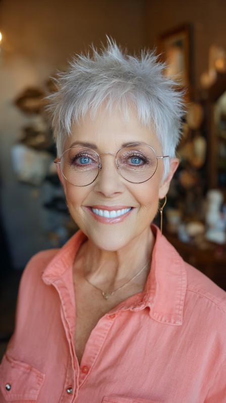 Chic Textured Pixie Cut with Lively Spiky Layers