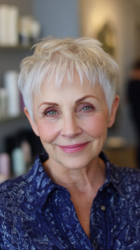 Chic Textured Pixie Cut with Soft Feathered Layers
