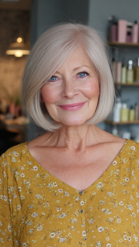Classic Smooth Blunt Bob with Subtle Shine