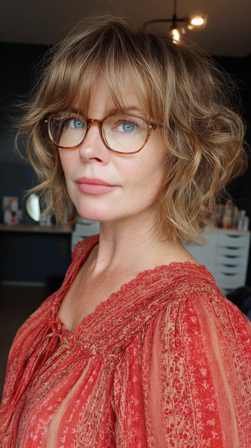 effortless textured bob with defined curls