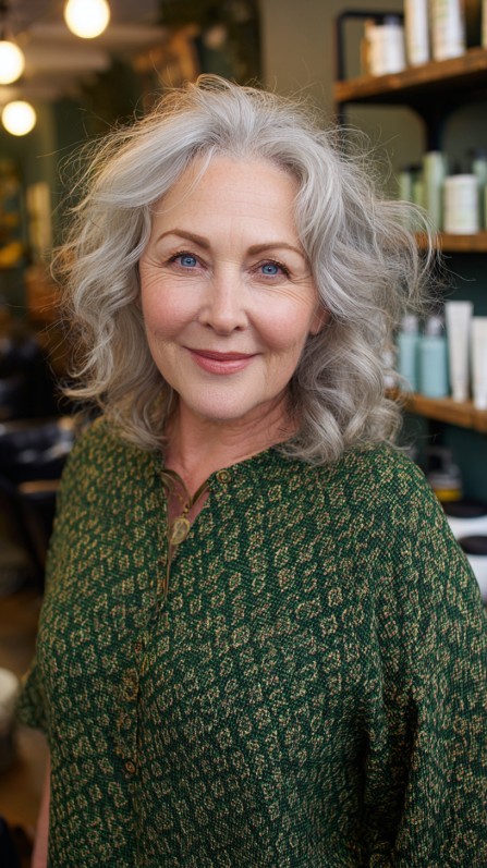Effortlessly Textured Silver Curls