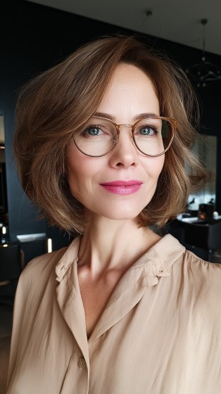Elegant Layered Bob with Soft Waves