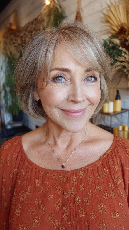 Elegant Soft Layered Bob with Subtle Highlights