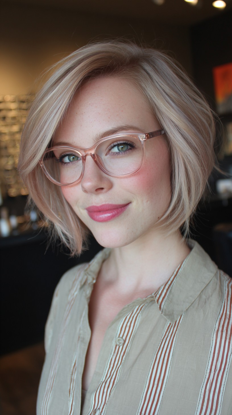 Modern Soft Blunt Bob with Subtle Highlights