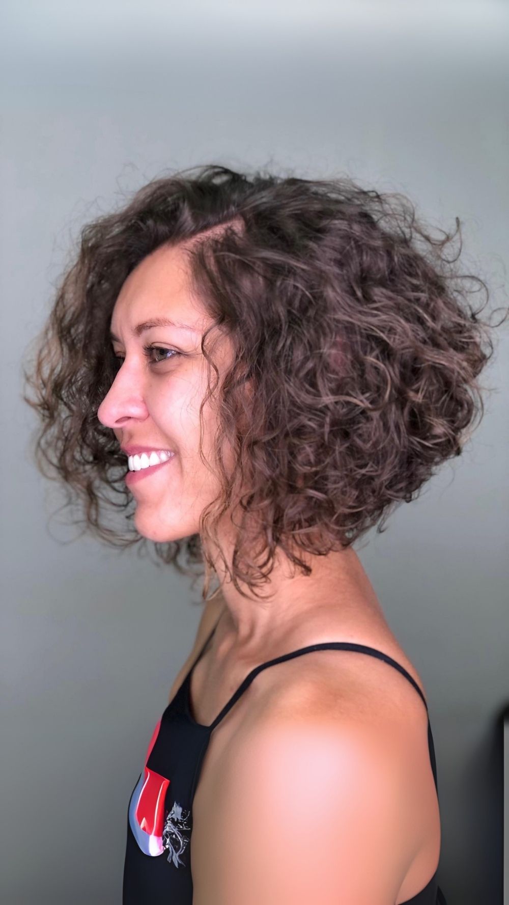Modern Textured Curly Bob with Soft Layers