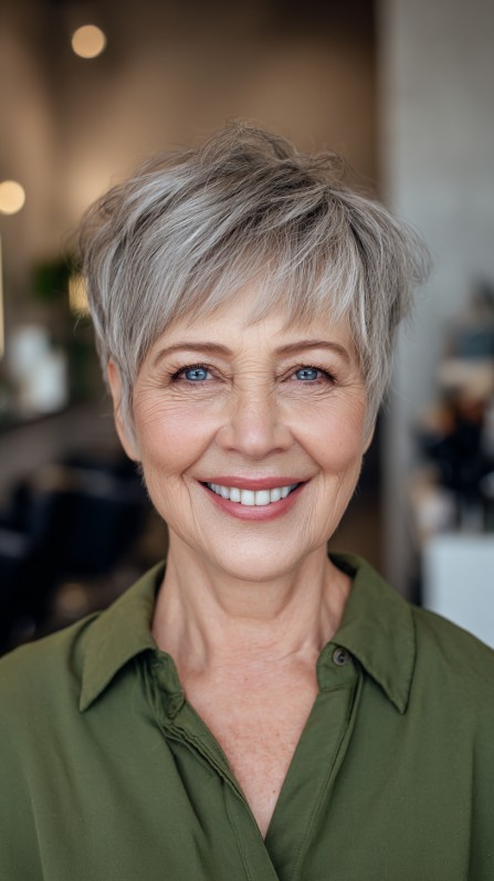 Modern Textured Pixie Cut with Soft Highlights