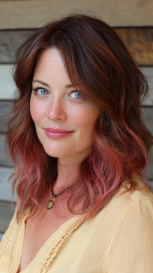 Radiant Layered Waves with Soft Rose Tips