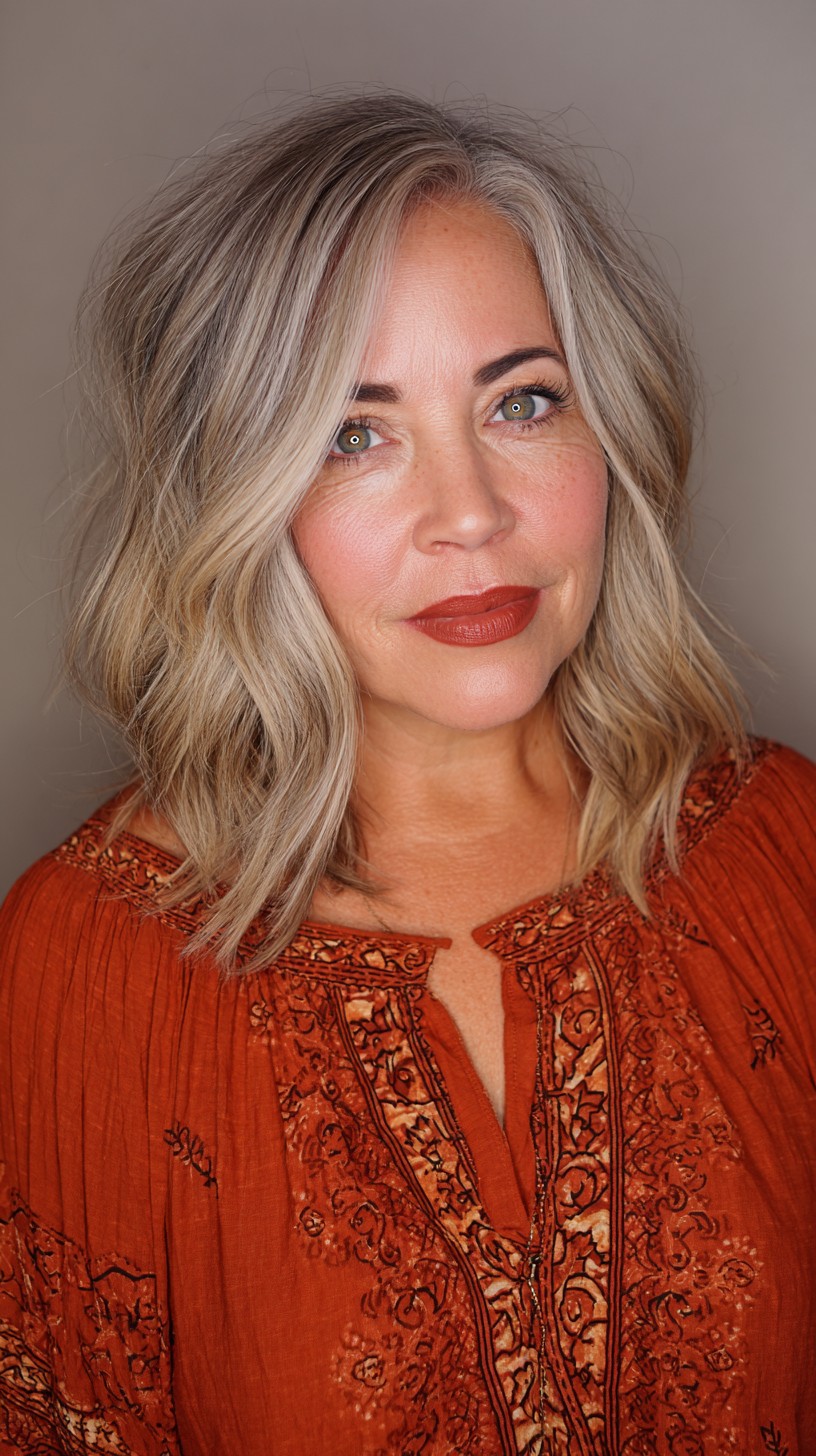 Soft Textured Lob with Subtle Highlights