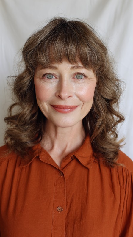 Softly Curled Shoulder-Length Cut with Face-Framing Layers