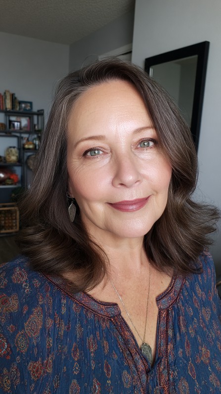Softly Layered Medium-Length Waves with Natural Movement