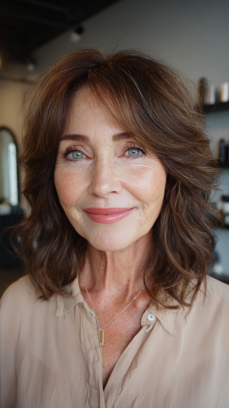 Softly Layered Wavy Cut with Face-Framing Pieces