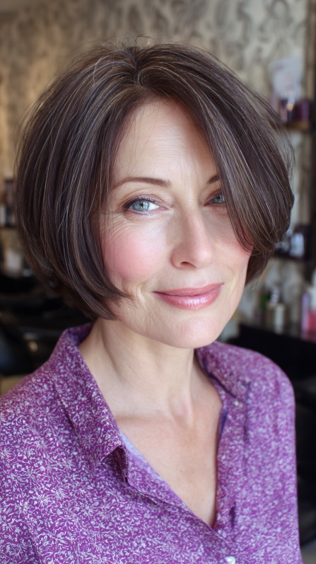 Stylish Blunt Bob with Subtle Face-Framing Layers