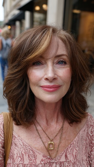 Textured Midi Bob with Face-Framing Layers