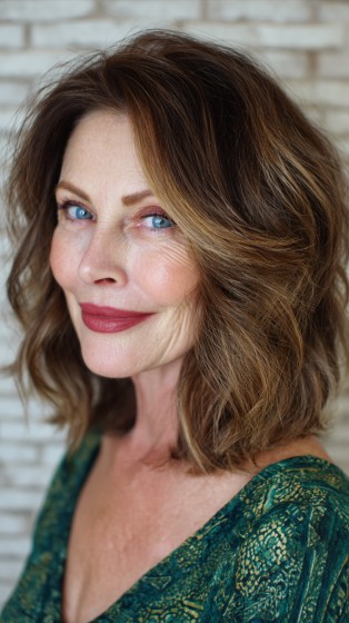 Textured Midi Bob with Natural Movement