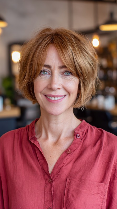 Textured Short Bob with Soft Layers