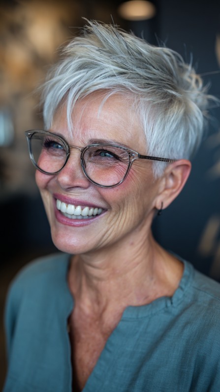 Textured Short Pixie Cut with Effortless Volume