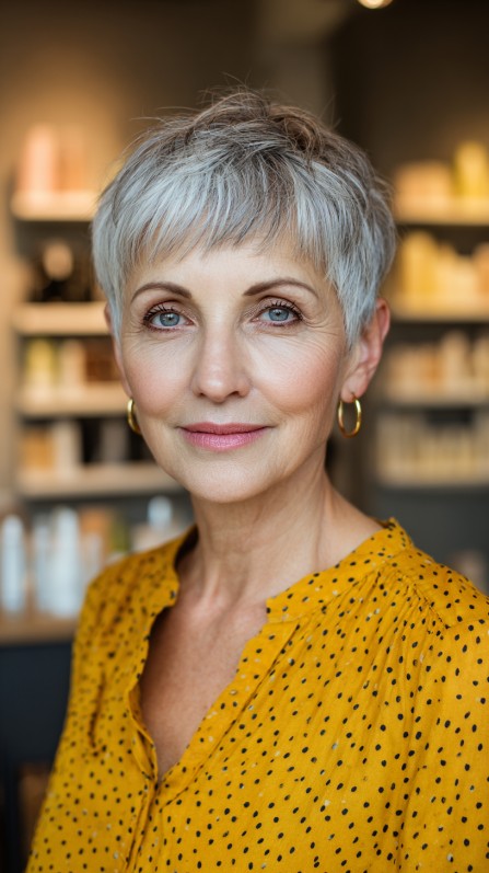 Textured Short Pixie Cut with Soft Tapered Edges