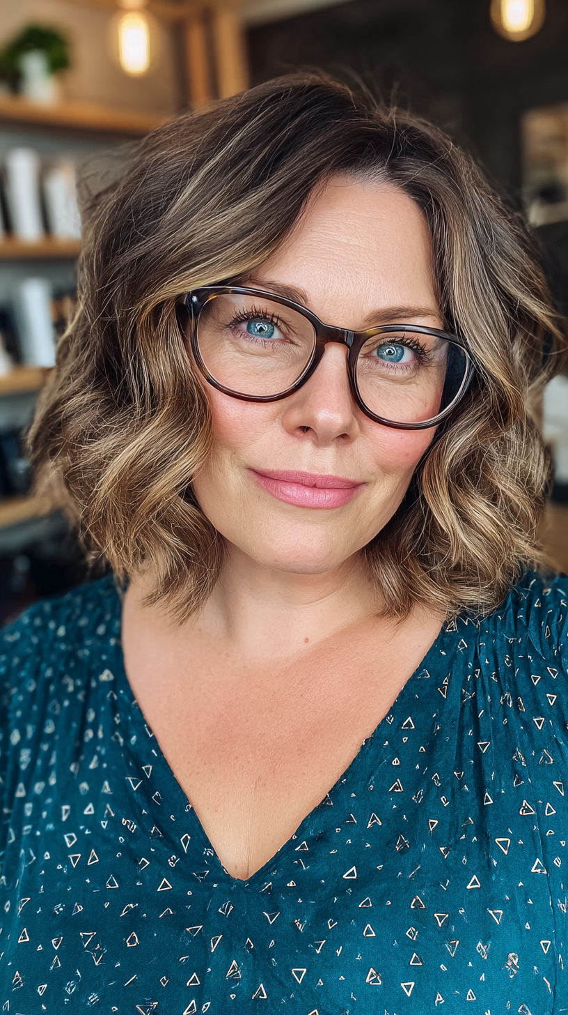 Textured Wavy Bob with Lush Volume