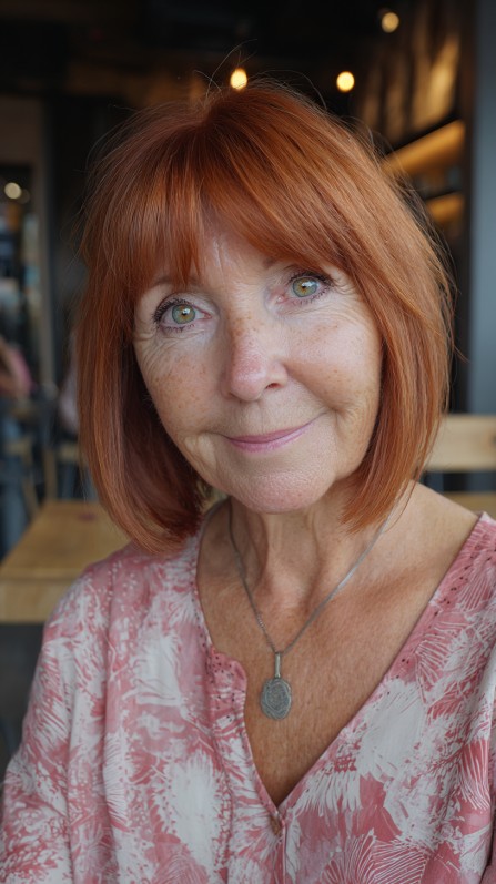 Vibrant Copper Bob with Subtle Layers