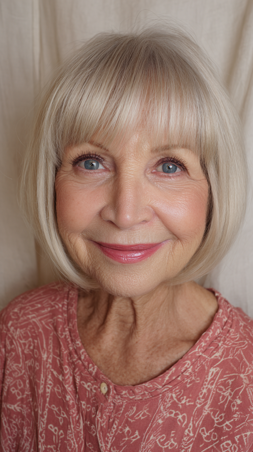 Chic Blunt Bob with Soft Bangs