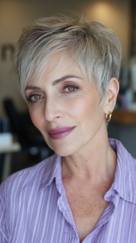 Chic Textured Pixie Cut with Subtle Highlights