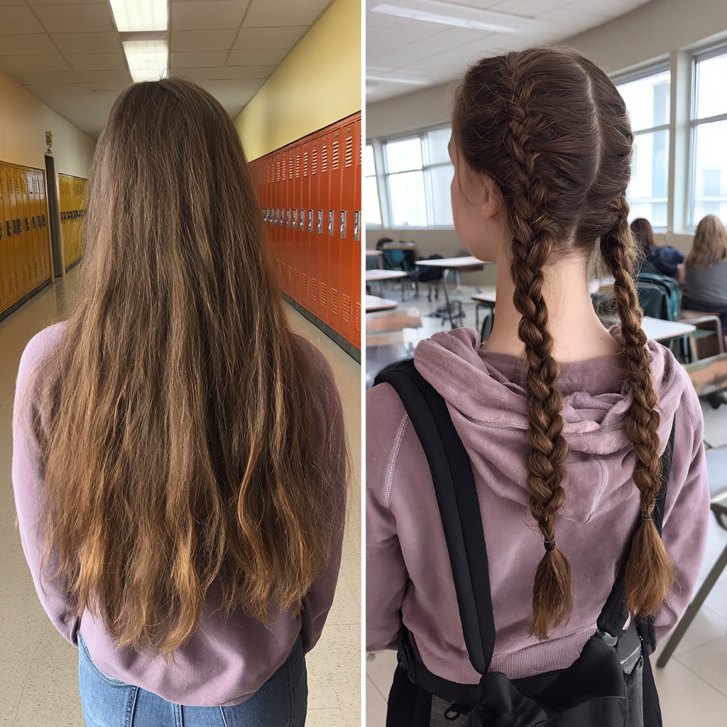 Charming Dual Braided Look with Natural Texture