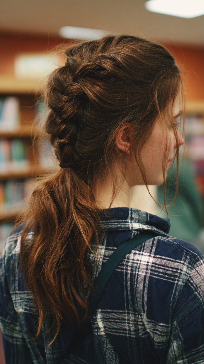 Charming Side-Braided Ponytail with Loose Strands