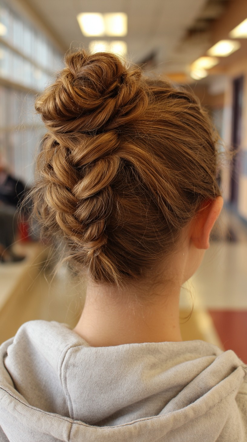 Charming Textured Braided Top Knot
