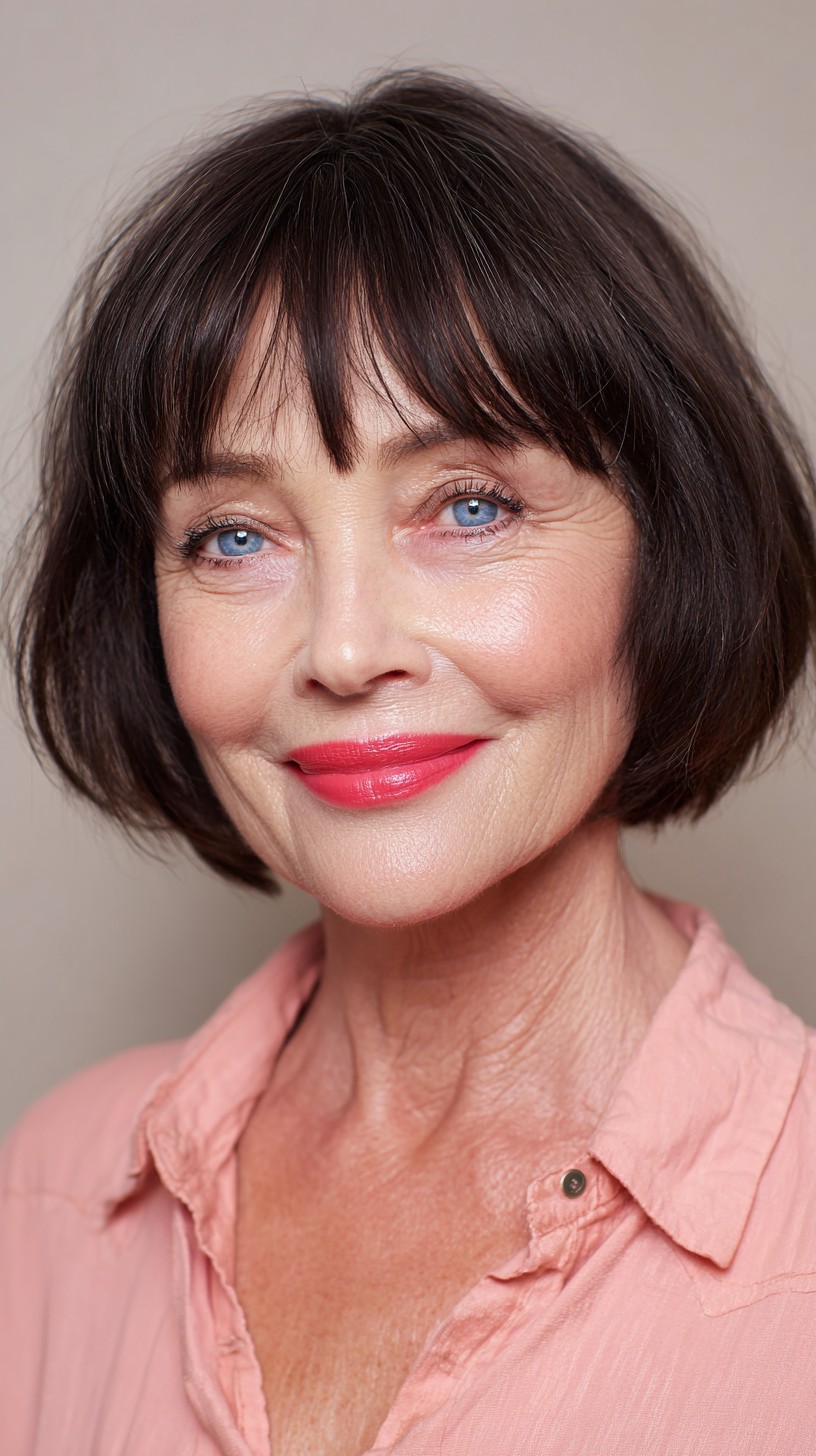 Chic Smooth Bob with Soft Fringe