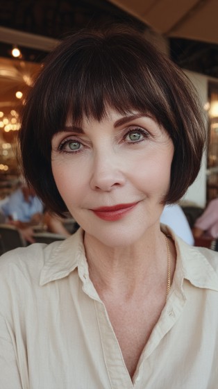 Chic Textured Bob with Soft Bangs