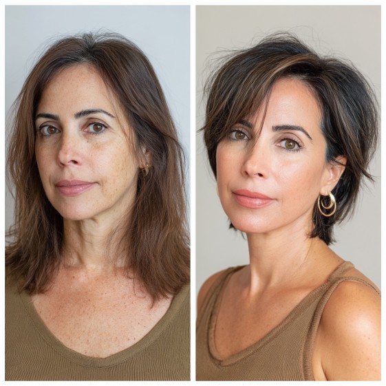chic textured bob with soft highlights
