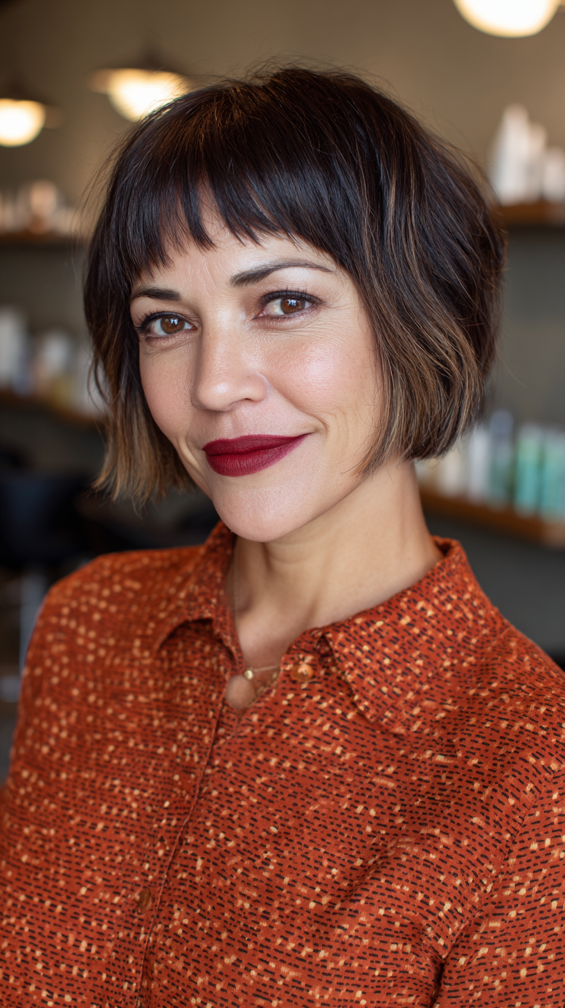 Chic Textured Bob with Subtle Face-Framing Layers