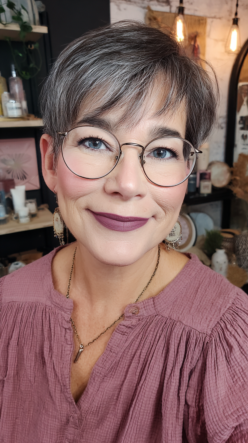 Chic Textured Short Haircut with Subtle Layers